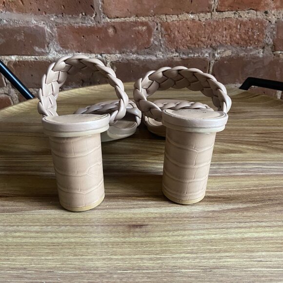 blush strappy pumps, good as new, size 6, neutral palette, braid detail - Picture 4 of 4